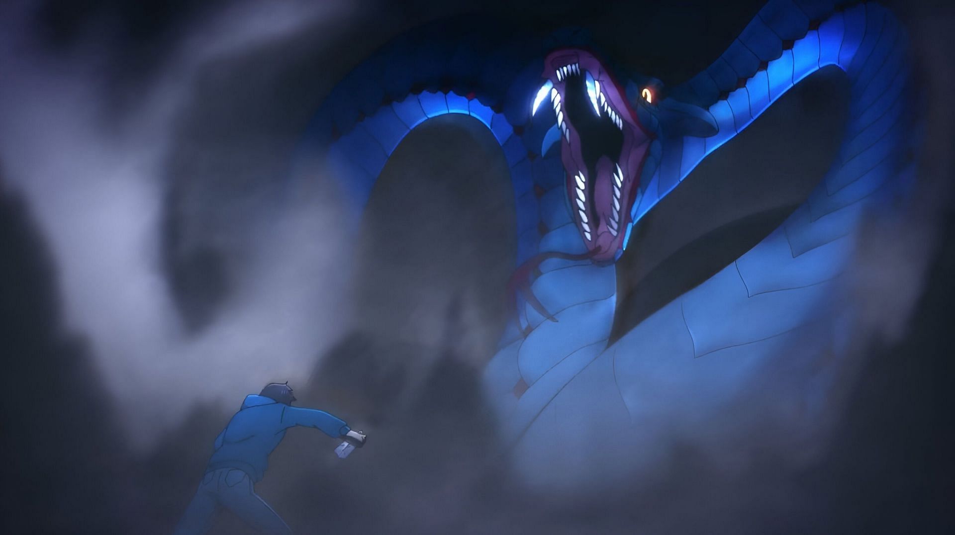 JInwoo vs.Blue Venom-Fanged Kasaka (Image via A-1 Pictures)